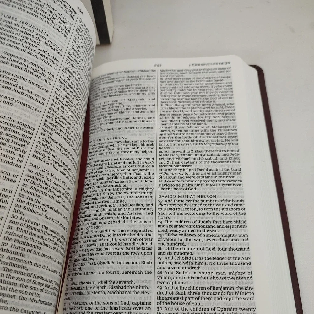 Holy Bible, Thinline, Leathersoft, Burgandy, Red Letter, Standard Print Lay Flat